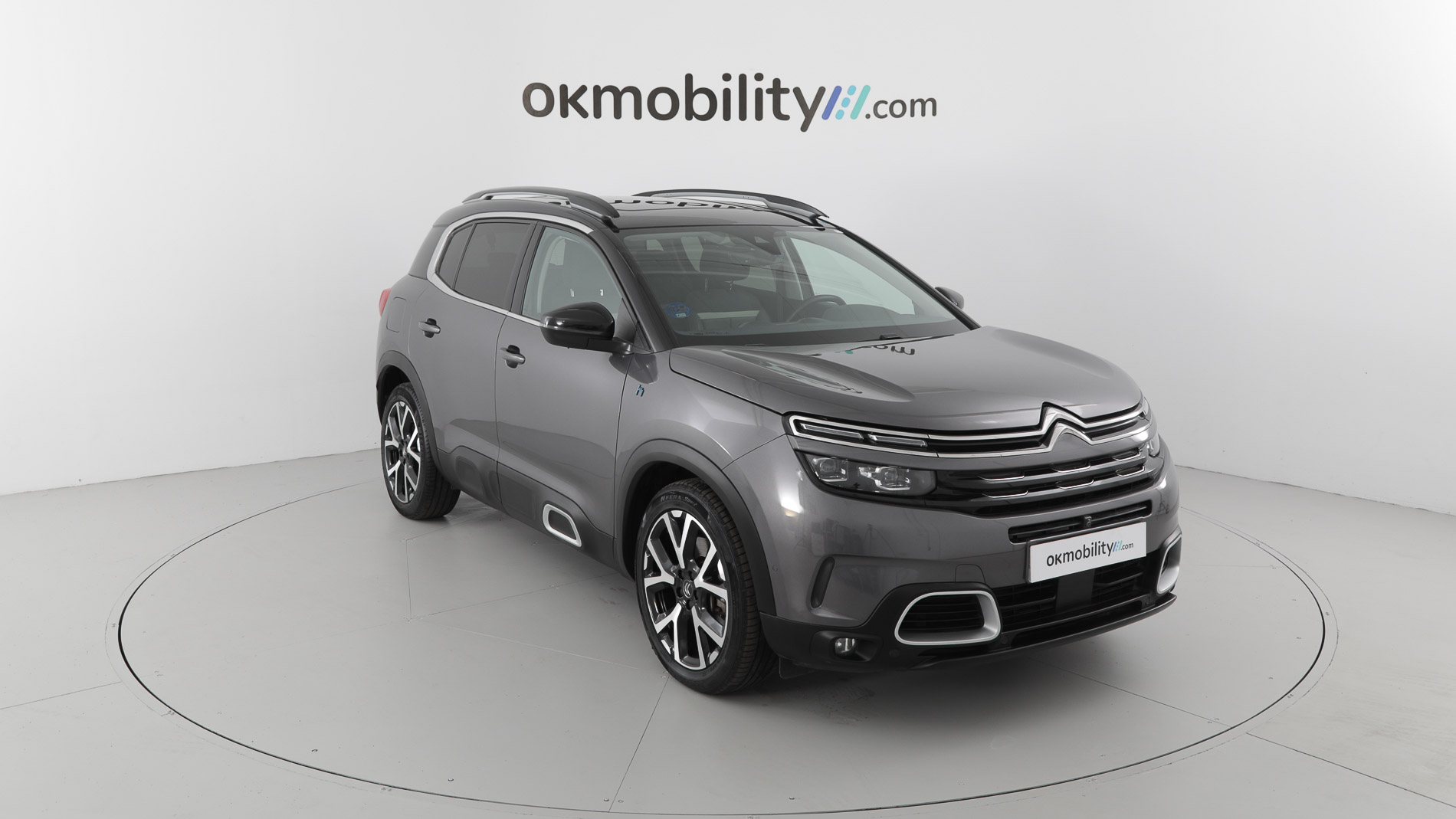 citroen c5 aircross shine 1.6 PURETECH HYBRID 225 E-EAT 2022 gris platino / negro 3