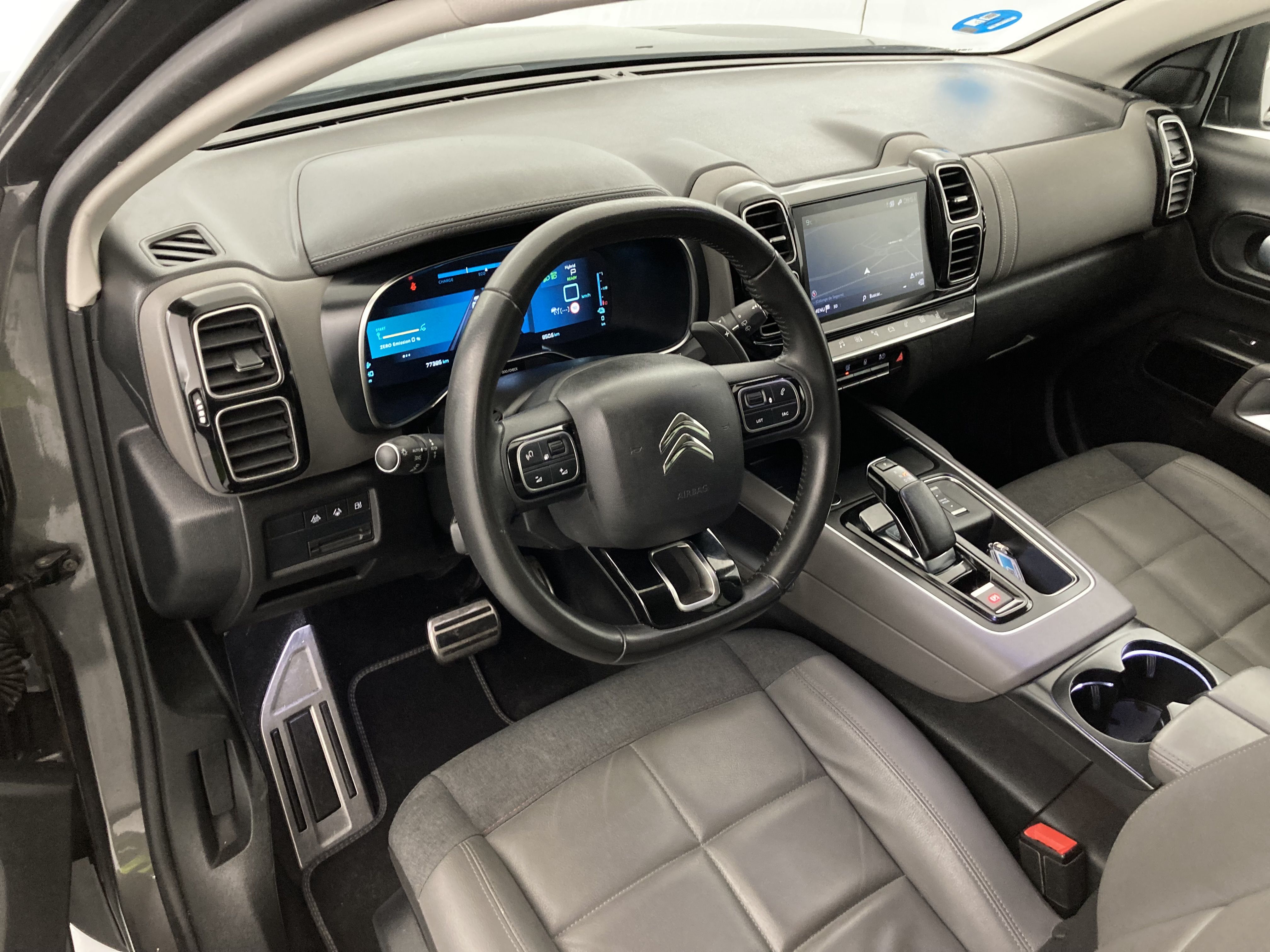 citroen c5 aircross shine 1.6 PURETECH HYBRID 225 E-EAT 2022 gris platino / negro 25