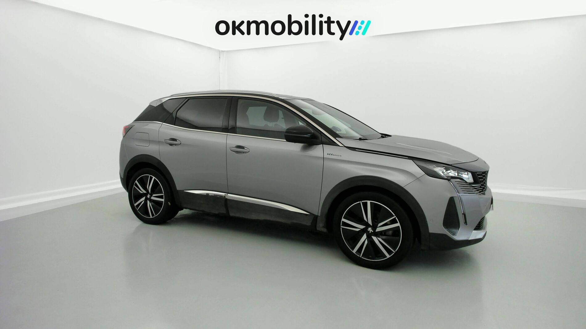 peugeot 3008 gt pack 1.6 HYBRID 300 EAT PHEV 2022 gris artense / negro 2