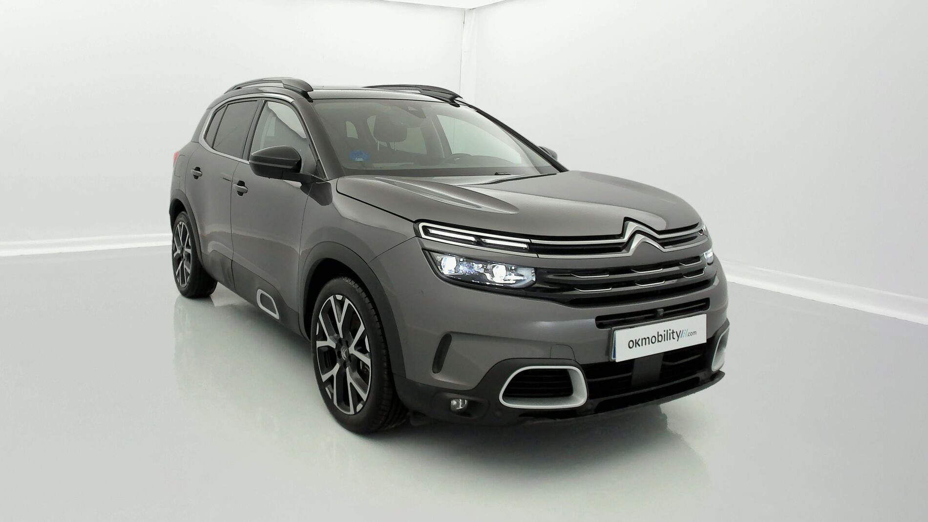 citroen c5 aircross shine 1.6 PURETECH HYBRID 225 E-EAT 2021 gris acier / techo negro 3
