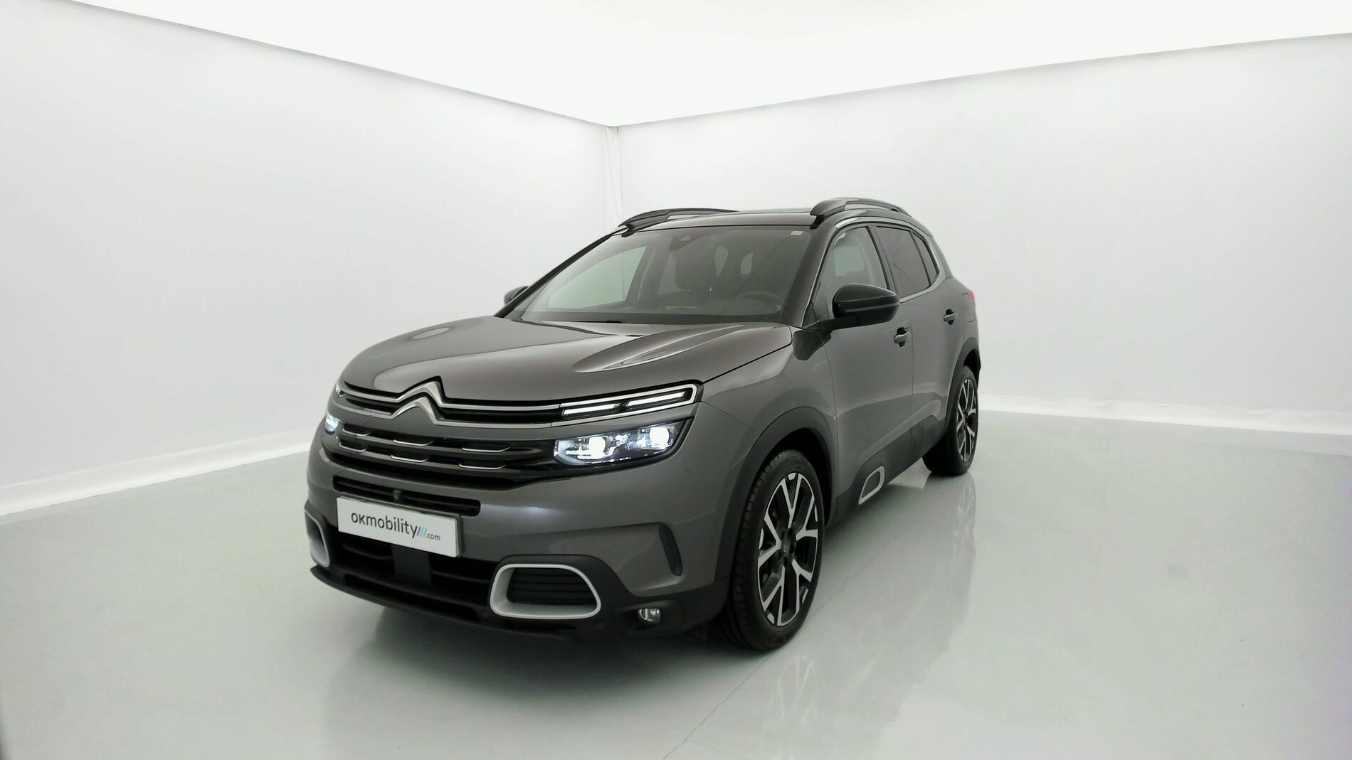 citroen c5 aircross shine 1.6 PURETECH HYBRID 225 E-EAT 2021 gris platino / techo negro 1