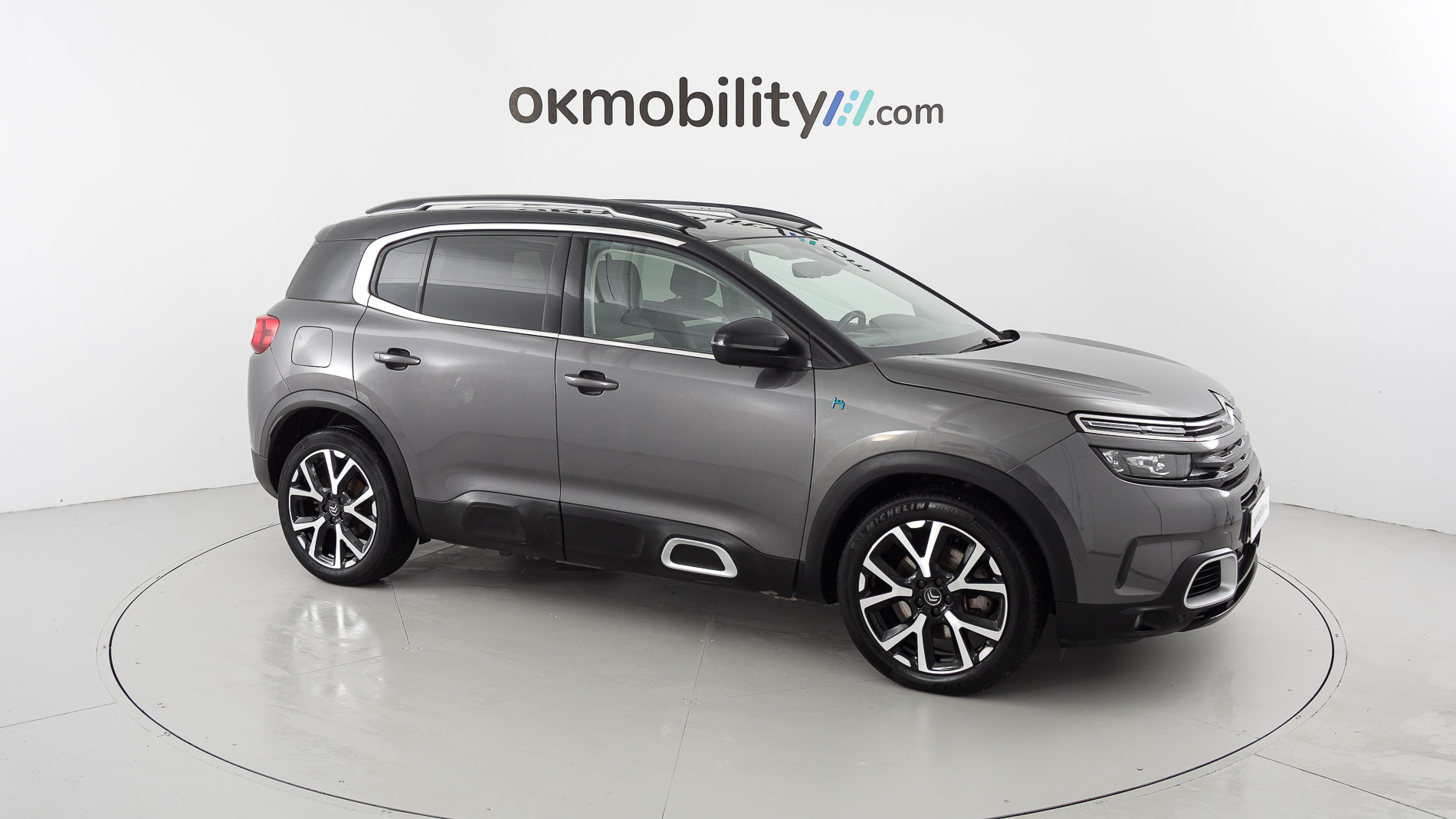 citroen c5 aircross shine 1.6 PURETECH HYBRID 225 E-EAT 2022 gris platino / negro 2