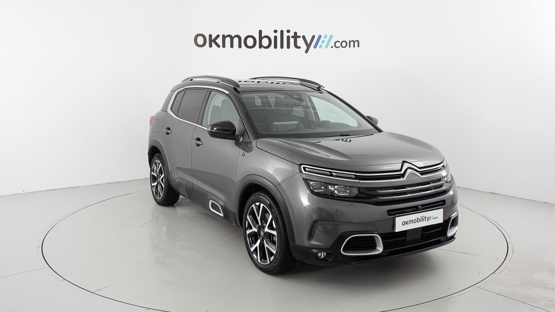citroen c5 aircross shine 1.6 PURETECH HYBRID 225 E-EAT 2022 gris platino / negro 3