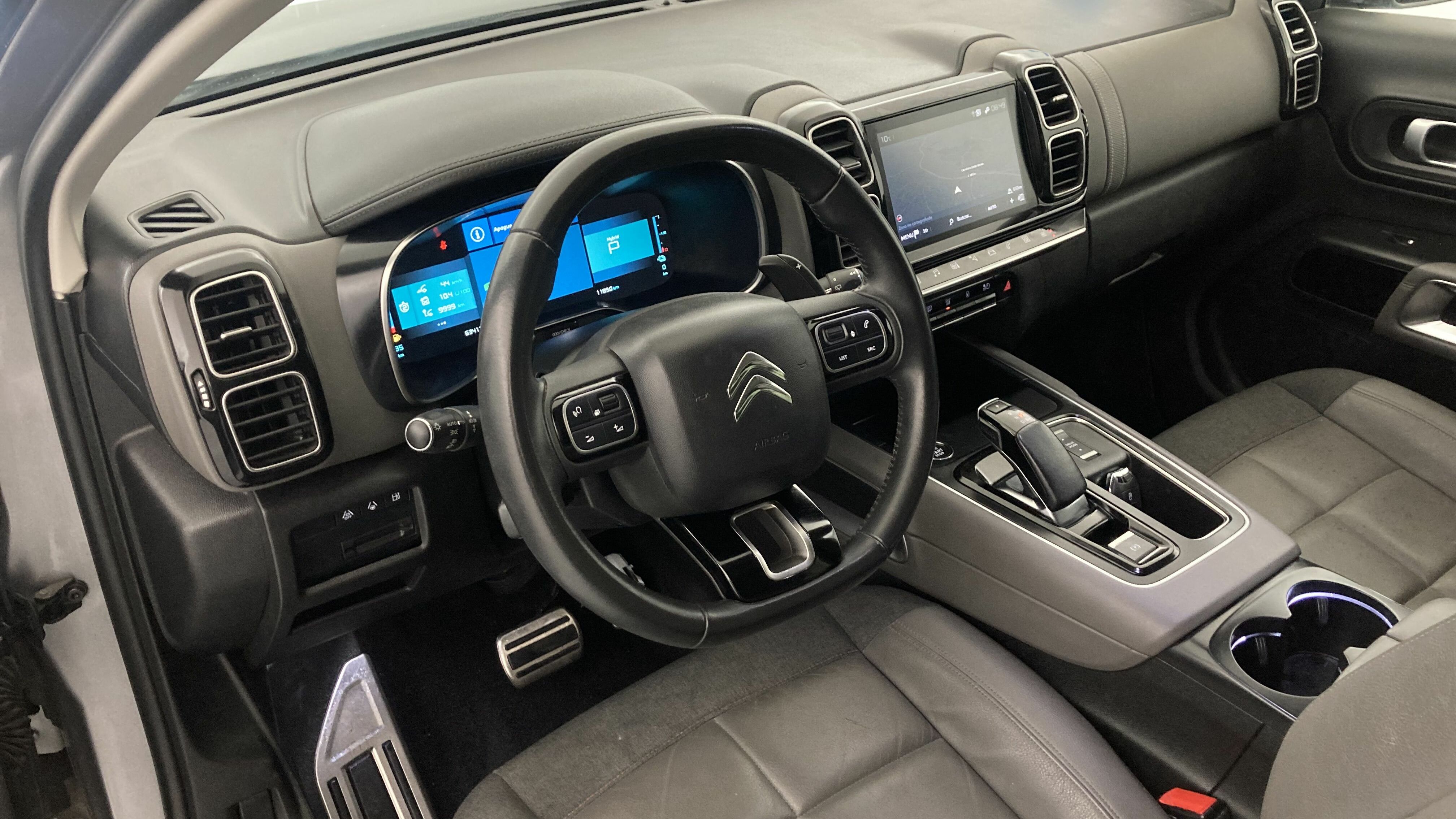 citroen c5 aircross shine 1.6 PURETECH HYBRID 225 E-EAT 2022 gris acier / negro 14