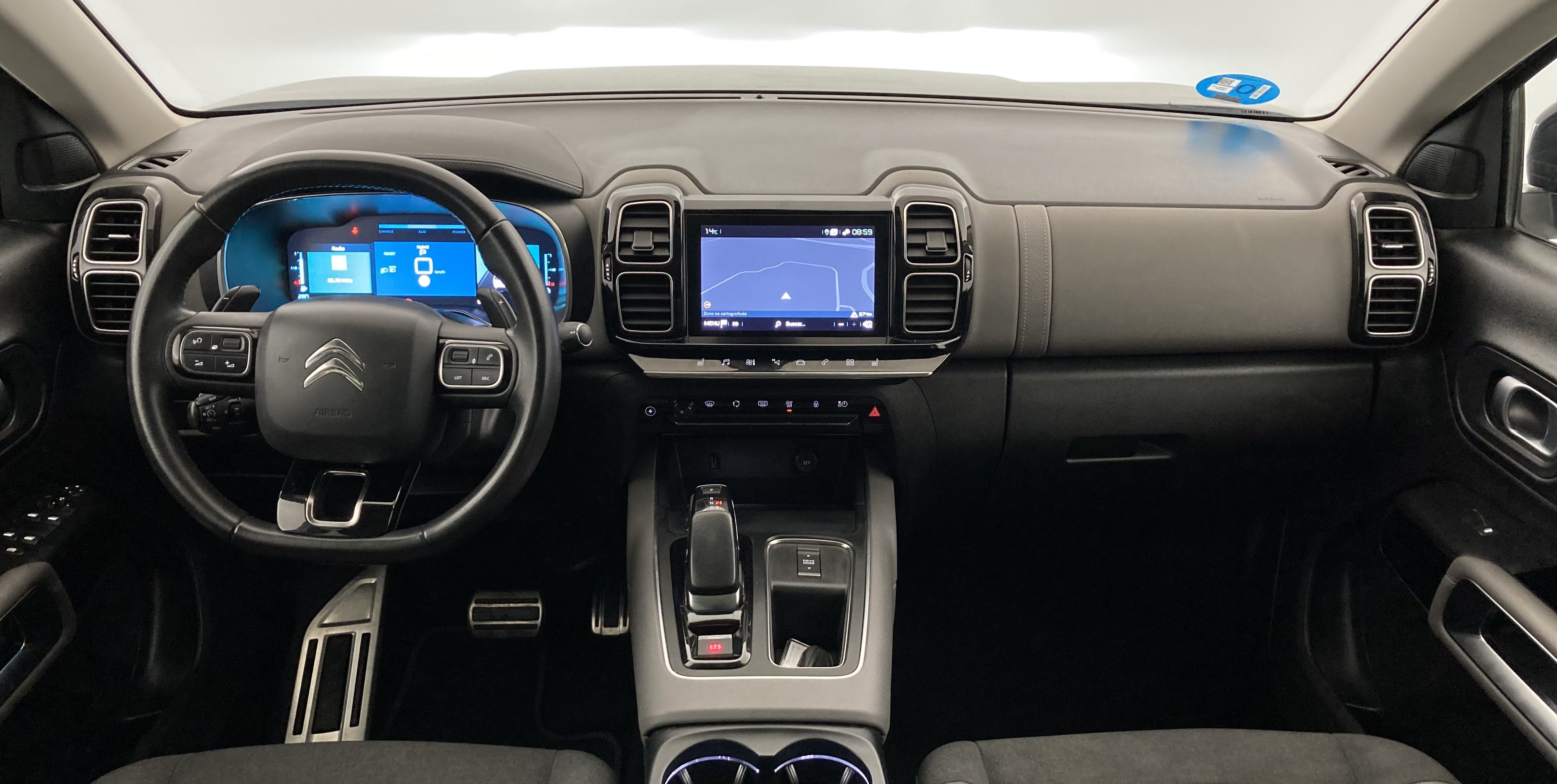 citroen c5 aircross shine 1.6 PURETECH HYBRID 225 E-EAT 2022 gris acier / negro 32