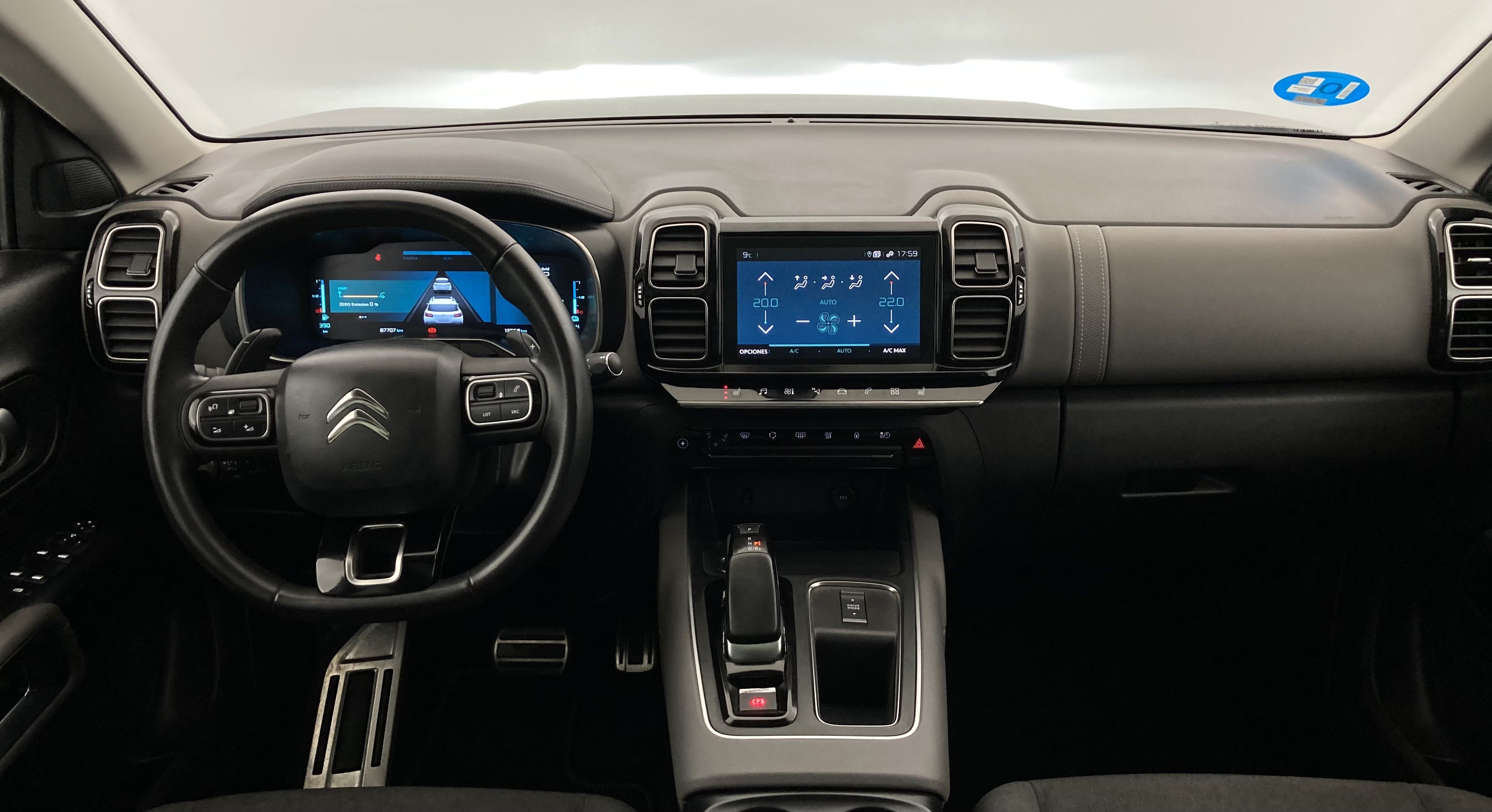 citroen c5 aircross shine 1.6 PURETECH HYBRID 225 E-EAT 2022 gris acier / negro 31