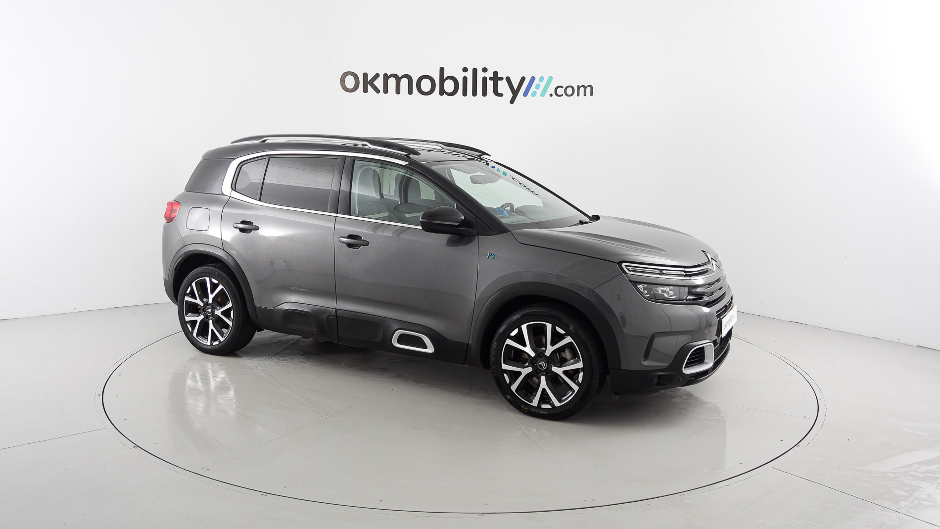 citroen c5 aircross shine 1.6 PURETECH HYBRID 225 E-EAT 2022 gris platino / negro 4