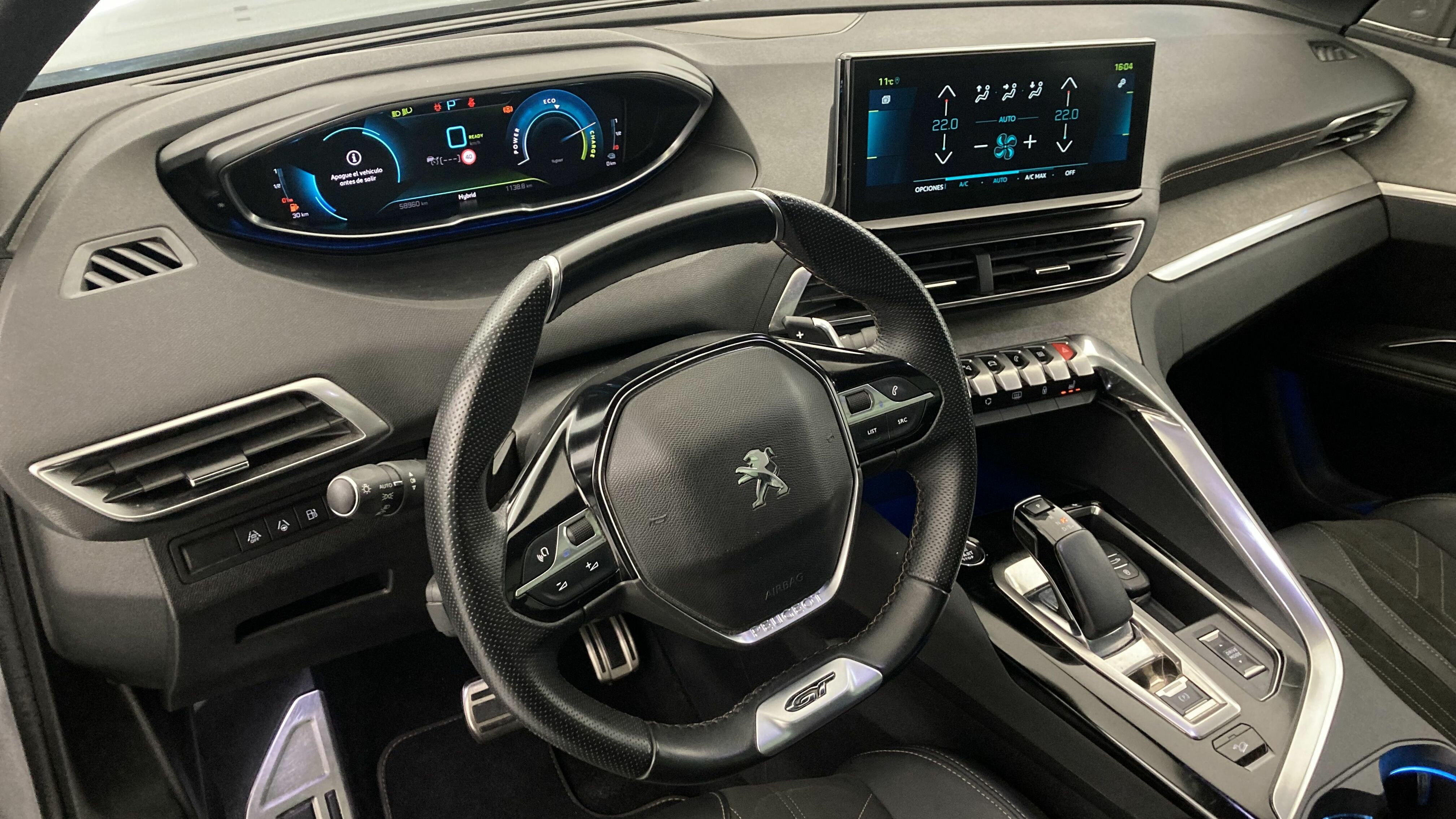 peugeot 3008 gt pack 1.6 HYBRID 300 EAT PHEV 2022 gris artense / negro 14