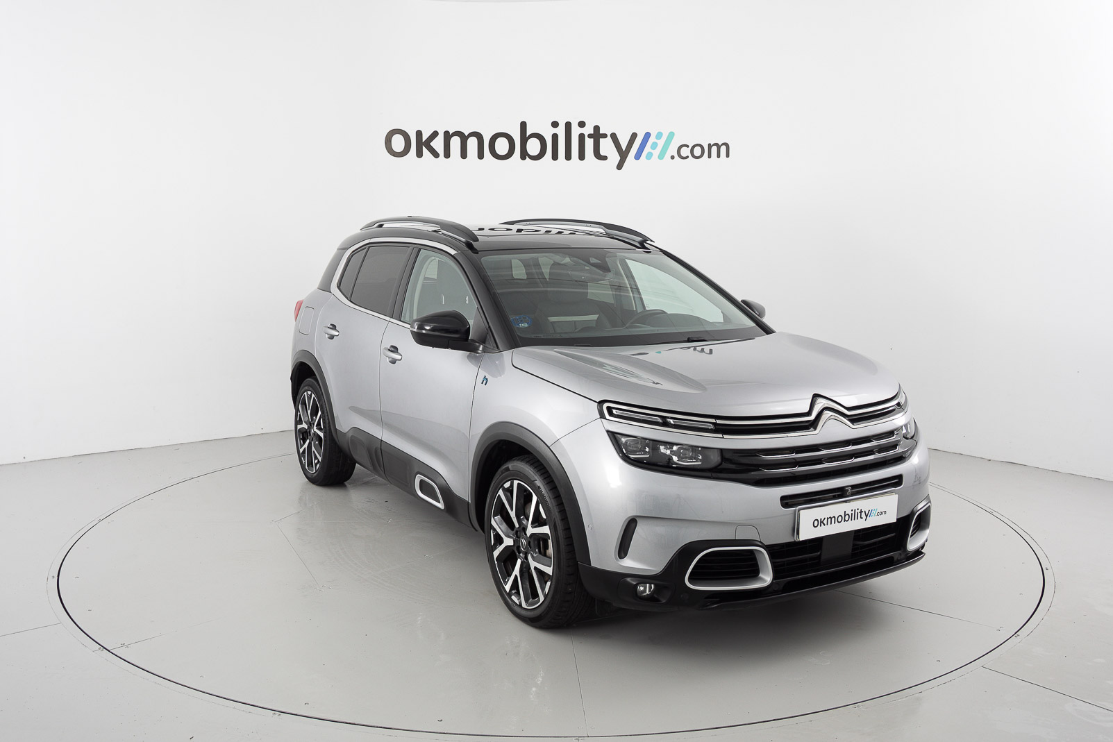citroen c5 aircross shine 1.6 PURETECH HYBRID 225 E-EAT 2022 gris platino / negro 3