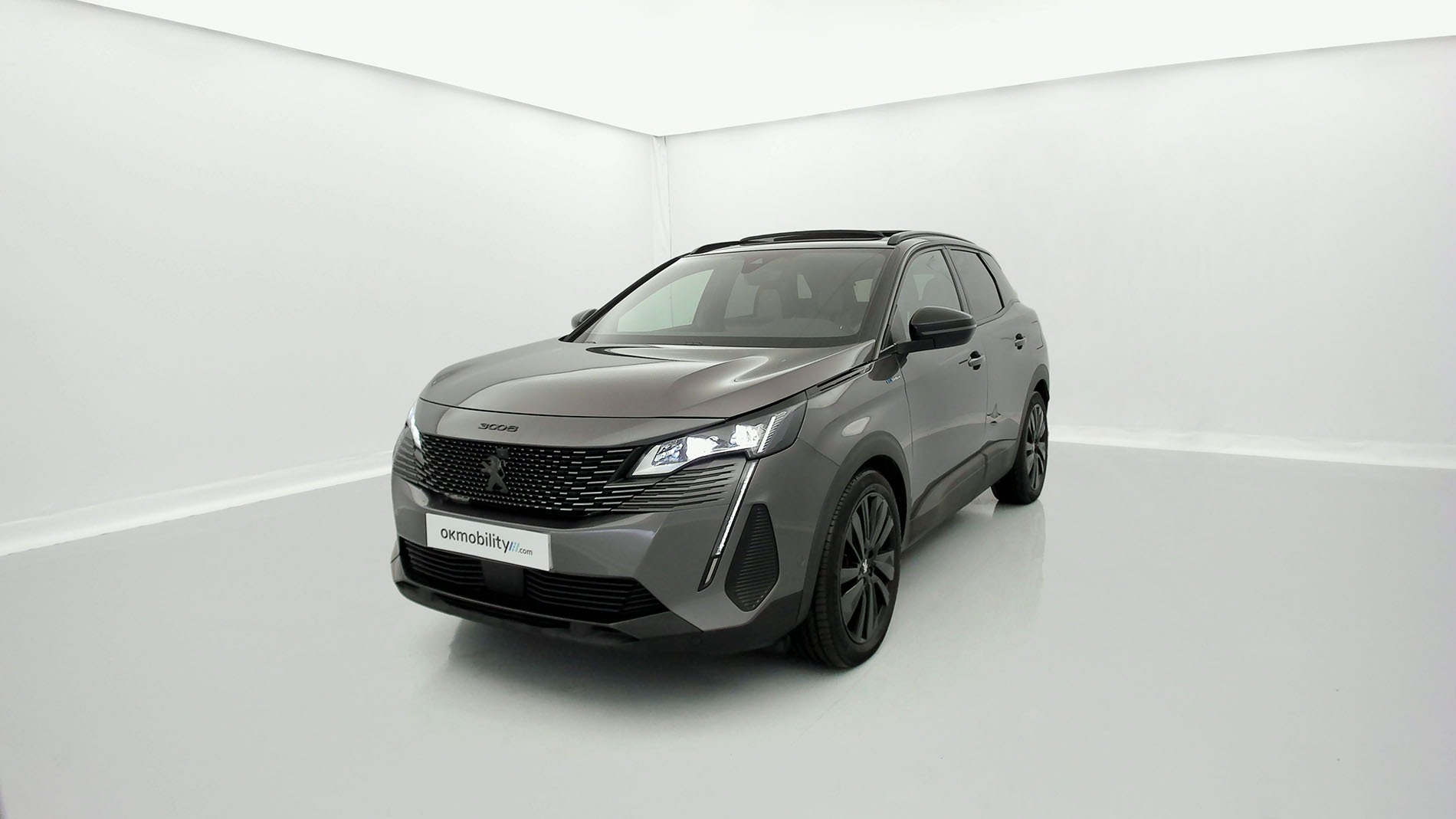peugeot 3008 gt pack 1.6 HYBRID 300 EAT PHEV 2021 gris platinum / techo black 1