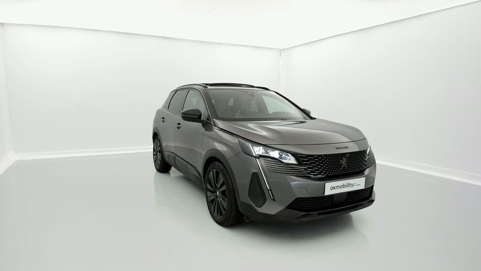 peugeot 3008 gt pack 1.6 HYBRID 300 EAT PHEV 2021 gris platinum / techo black 3