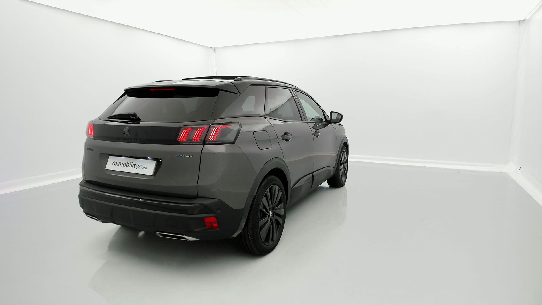 peugeot 3008 gt pack 1.6 HYBRID 300 EAT PHEV 2021 gris platinum / techo black 12